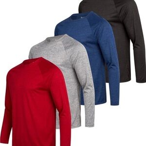 Men's Long Sleeve Crew Neck Shirt - Red, Gray, Blue